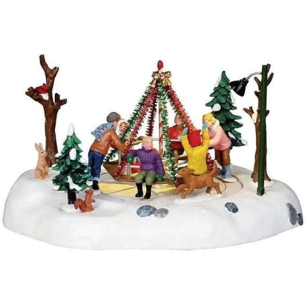 NIB Lemax 14340 Lighted‎ Animated Winter Playground Village Retired
